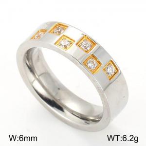 Stainless Steel Stone&Crystal Ring - KR15094-D