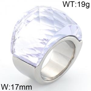 Stainless Steel Stone&Crystal Ring - KR23936-K