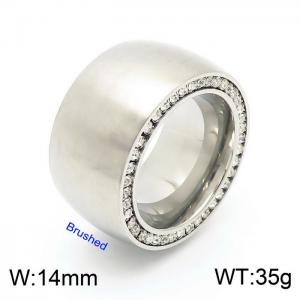 Stainless Steel Stone&Crystal Ring - KR30187-K