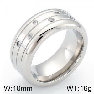 Stainless Steel Stone&Crystal Ring - KR33538-K