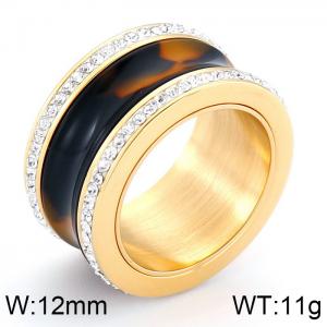 Stainless Steel Gold-plating Ring - KR34138-K