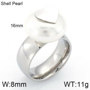 SS Shell Pearl Rings - KR34211-K