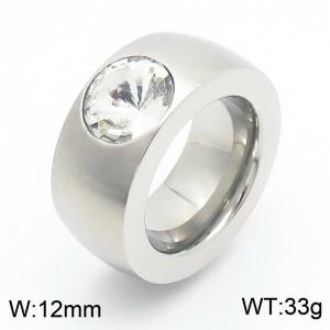 Stainless Steel Stone&Crystal Ring - KR34555-K