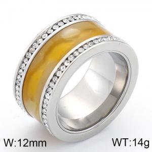 Stainless Steel Stone&Crystal Ring - KR34595-AD