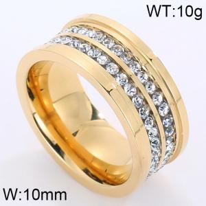 Stainless Steel Stone&Crystal Ring - KR35602-AD