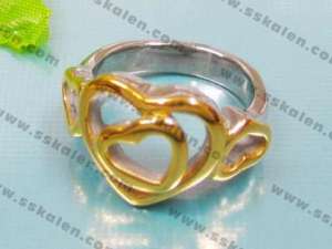 Stainless Steel Gold-plating Ring - KR36237-K