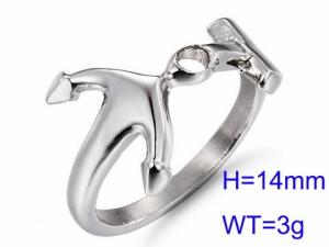Steel cast anchor arrow polished ring - KR36429-BD