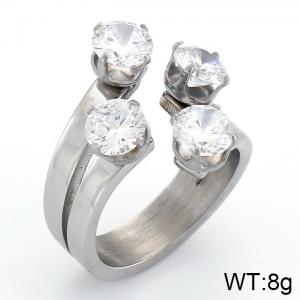 Stainless Steel Stone&Crystal Ring - KR36580-K