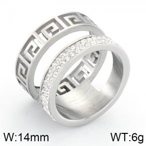 Stainless Steel Stone&Crystal Ring - KR36637-K