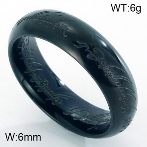 Stainless Steel Black-plating Ring - KR36833-K
