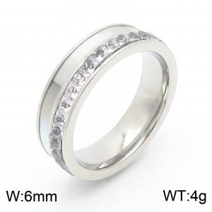 Stainless Steel Stone&Crystal Ring - KR36843-K
