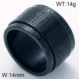 Stainless Steel Black-plating Ring - KR37988-K