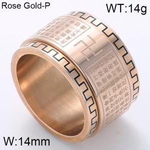 Stainless Steel Rose Gold-plating Ring - KR37994-K