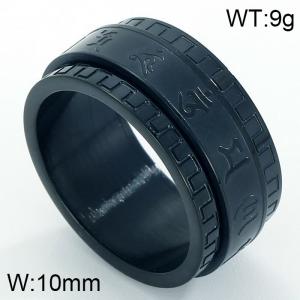 Stainless Steel Black-plating Ring - KR38017-K