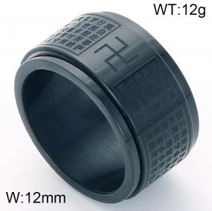 Stainless Steel Black-plating Ring - KR38024-K