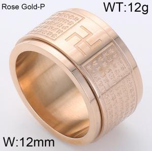 Stainless Steel Rose Gold-plating Ring - KR38026-K