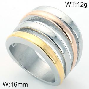 Stainless Steel Gold-plating Ring - KR38207-K