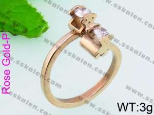 Stainless Steel Rose Gold-plating Ring - KR38217-K