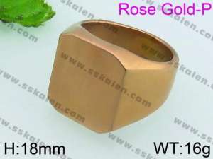 Stainless Steel Rose Gold-plating Ring - KR38877-TOT