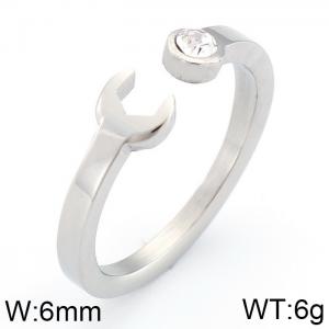 Stainless Steel Stone&Crystal Ring - KR39417-K
