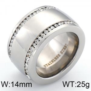 Stainless Steel Stone&Crystal Ring - KR39418-K