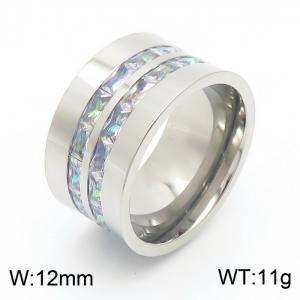 Stainless Steel Stone&Crystal Ring - KR39814-K