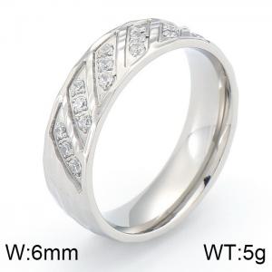 Stainless Steel Stone&Crystal Ring - KR41992-K
