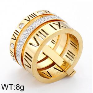 Multi ring ring with diamond and Roman letters trendy fashion accessory ring - KR44203-K