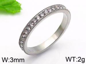 Stainless Steel Stone&Crystal Ring - KR44234-TOM