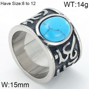 Stainless Steel Stone&Crystal Ring - KR44626-BD