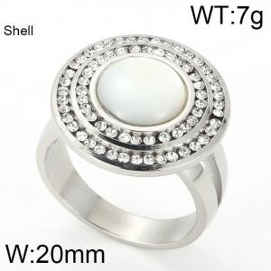SS Shell Pearl Rings - KR45652-K