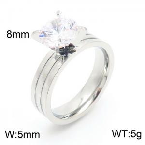Stainless Steel Stone&Crystal Ring - KR46202-K
