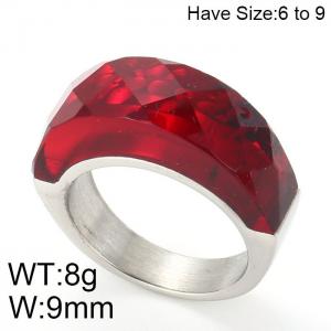 Stainless Steel Stone&Crystal Ring - KR46389-K