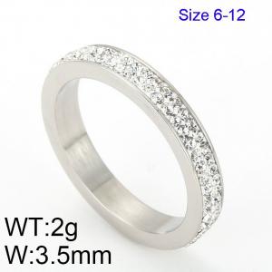 Luxury and fashionable women's wedding ring with full diamond inlay - KR46550-K