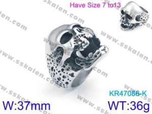 Stainless Skull Ring - KR47086-K