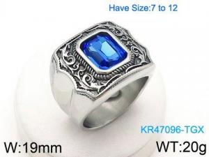 Stainless Steel Stone&Crystal Ring - KR47096-TGX