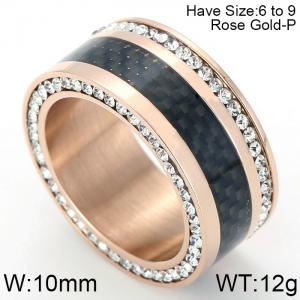 Stainless Steel Stone&Crystal Ring - KR47312-K
