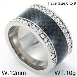 Stainless Steel Stone&Crystal Ring - KR47314-K