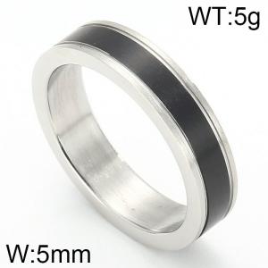 Stainless Steel Black-plating Ring - KR47711-K