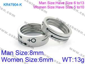 Stainless Steel Lover Ring - KR47904-K