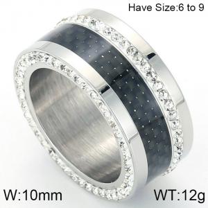 Stainless Steel Stone&Crystal Ring - KR48006-K