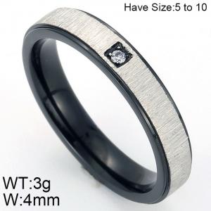 Stainless Steel Stone&Crystal Ring - KR48803-K