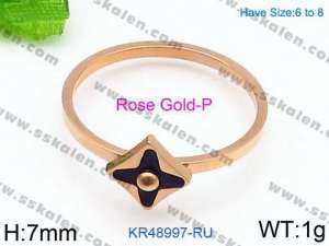 Stainless Steel Rose Gold-plating Ring - KR48997-R