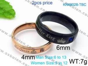 Stainless Steel Lover Ring - KR49028-TBC