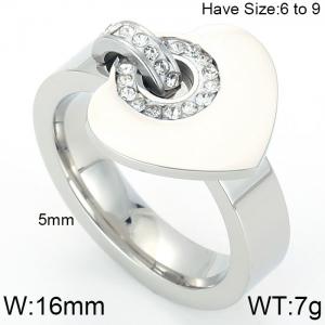 Fashion diamond heart ring Valentine's Day gift Women's ring - KR49223-K