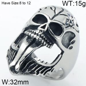 Stainless Skull Ring - KR49234-K