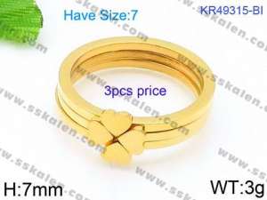 Stainless Steel Gold-plating Ring - KR49315-BI