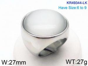 Stainless Steel Stone&Crystal Ring - KR49344-LK