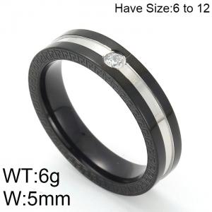 Stainless Steel Stone&Crystal Ring - KR49524-K