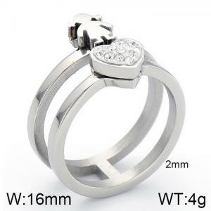 Stainless Steel Stone&Crystal Ring - KR50162-GC